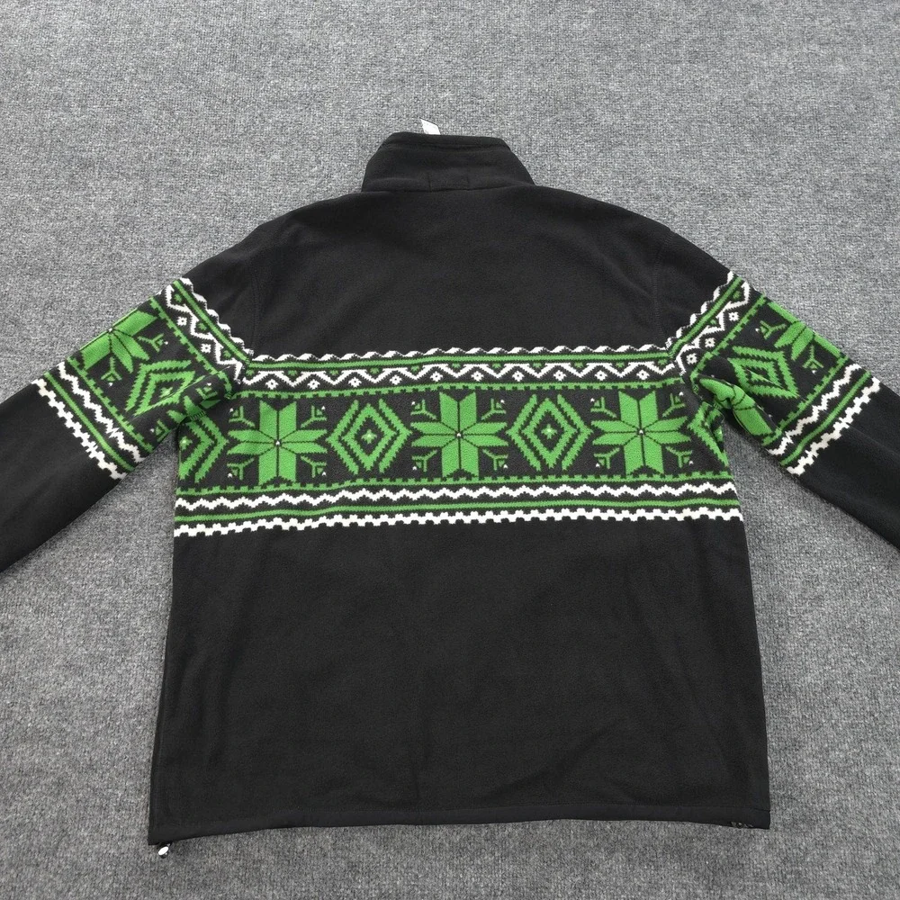 Polo‎ Ralph Lauren Jacket Mens XL Black Fleece 1/4 Zip Fair Isle Nordic NEW